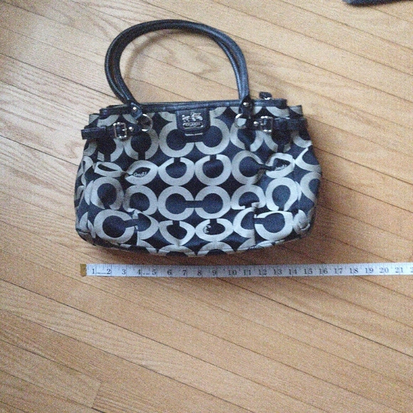 Coach Black and Gray Signature Tote Bag - Picture 12 of 14